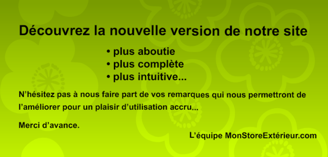 Nouvelle version site internet MonStoreExtérieur